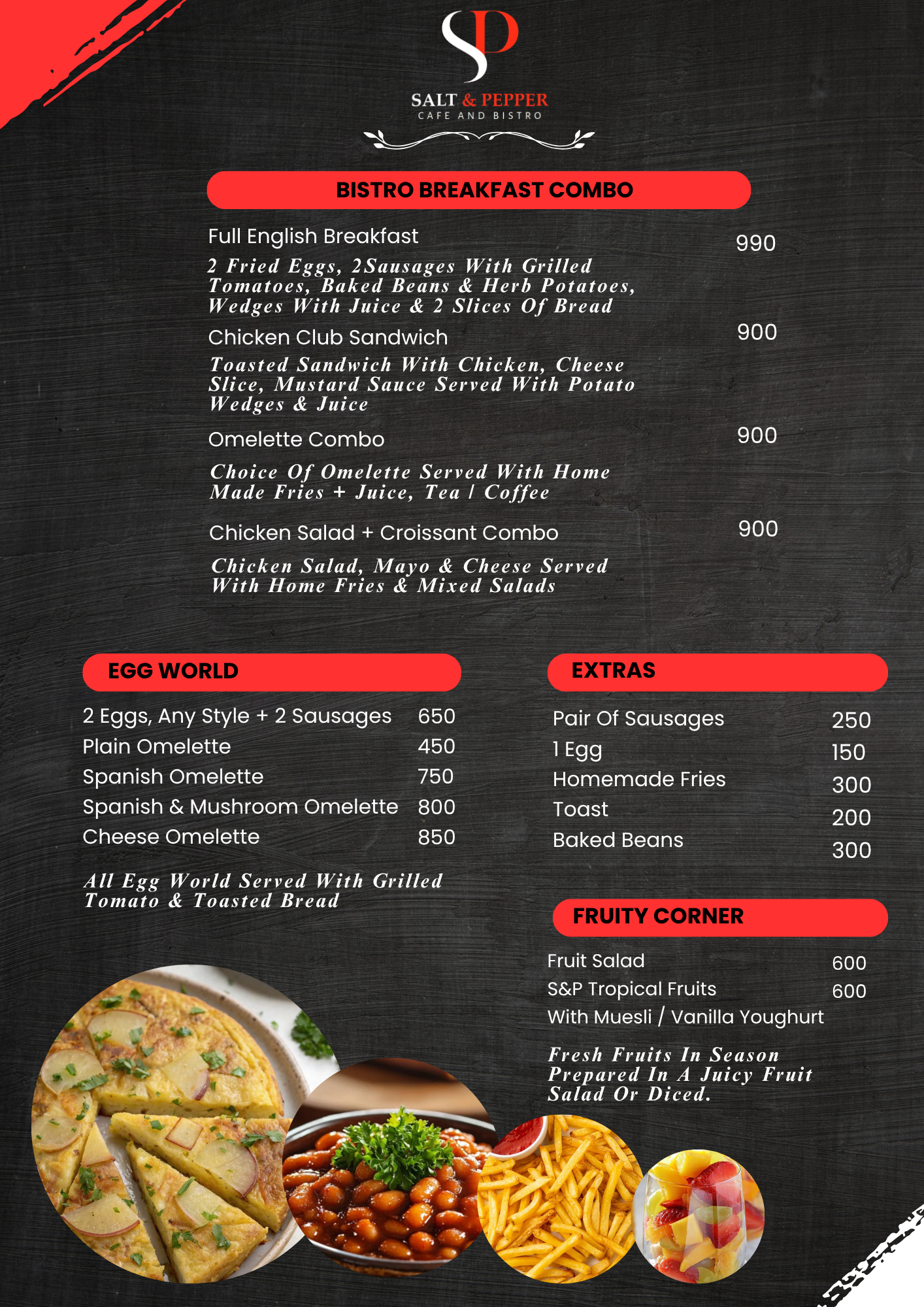Breakfast Combo Menu